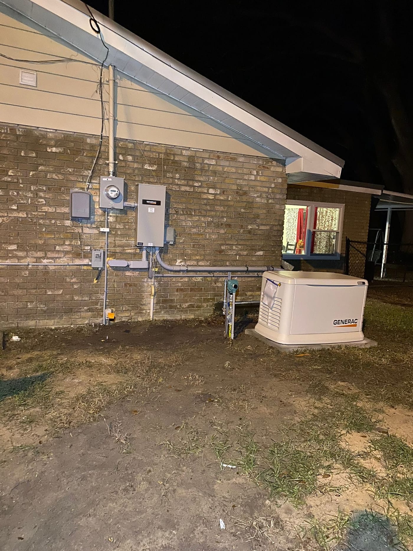 Generac standby generator with automatic transfer switch installed by Lightning Bay Electric at a home in Tampa, FL