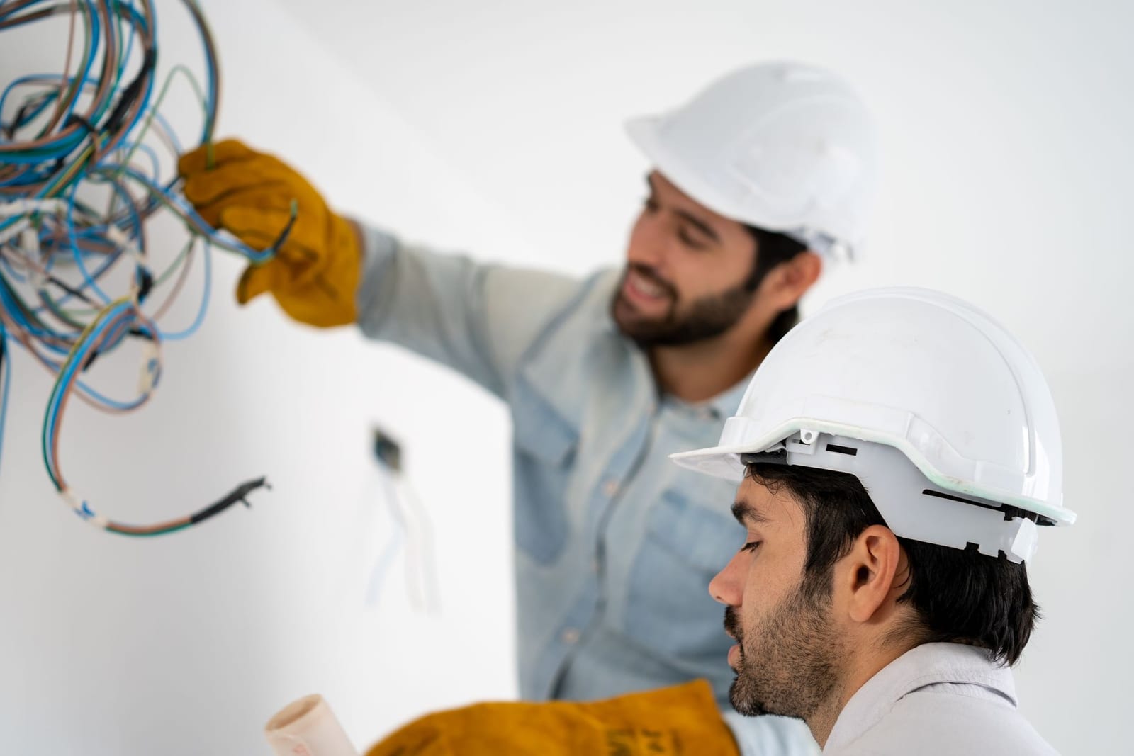 Lightning Bay Electric electricians rewiring outlets and circuits during a whole-home rewire in Tampa, FL